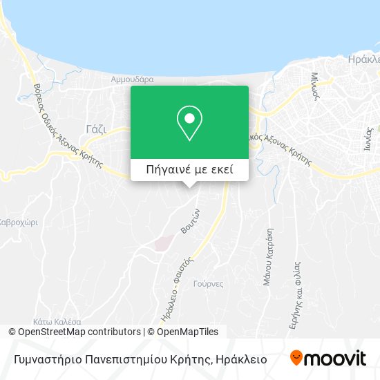 Γυμναστήριο Πανεπιστημίου Κρήτης χάρτης