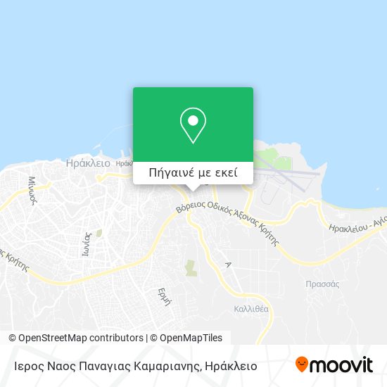 Ιερος Ναος Παναγιας Καμαριανης χάρτης