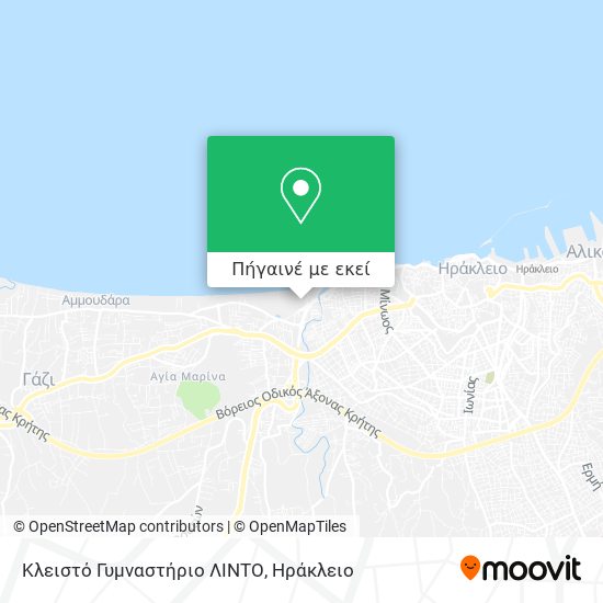 Κλειστό Γυμναστήριο ΛΙΝΤΟ χάρτης