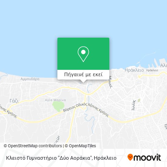 Κλειστό Γυμναστήριο "Δύο Αοράκια" χάρτης