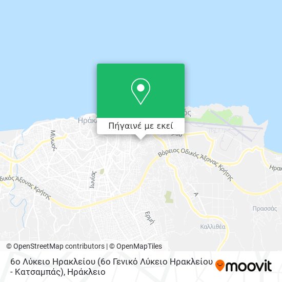 6ο Λύκειο Ηρακλείου (6ο Γενικό Λύκειο Ηρακλείου - Κατσαμπάς) χάρτης