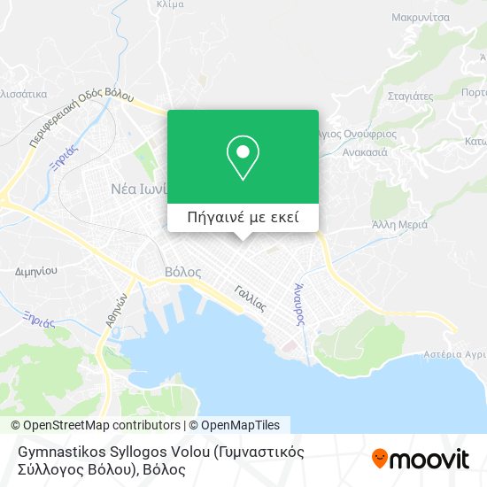 Gymnastikos Syllogos Volou (Γυμναστικός Σύλλογος Βόλου) χάρτης
