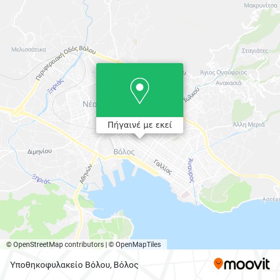 Υποθηκοφυλακείο Βόλου χάρτης
