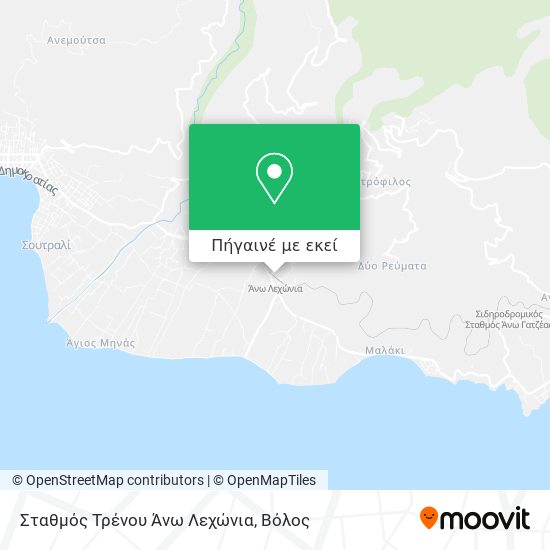 Σταθμός Τρένου Άνω Λεχώνια χάρτης