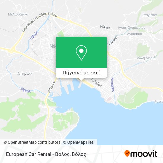 European Car Rental - Βολος χάρτης