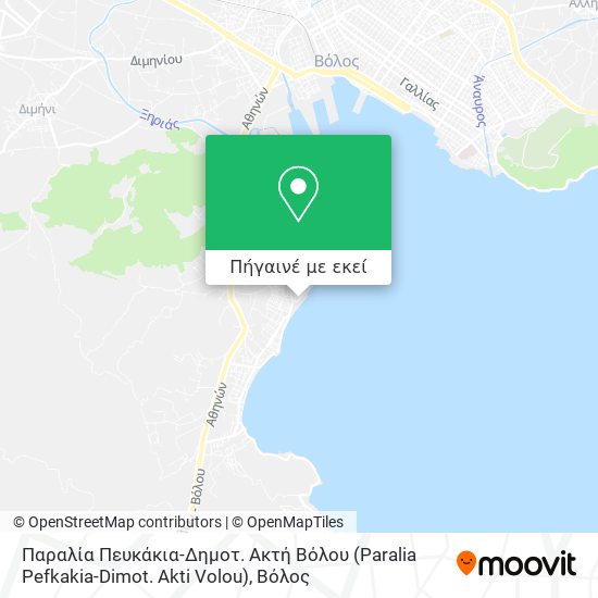 Παραλία Πευκάκια-Δημοτ. Ακτή Βόλου (Paralia Pefkakia-Dimot. Akti Volou) χάρτης