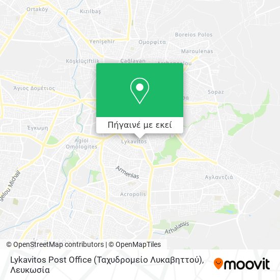 Lykavitos Post Office (Ταχυδρομείο Λυκαβηττού) χάρτης