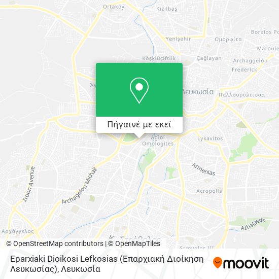 Eparxiaki Dioikosi Lefkosias (Επαρχιακή Διοίκηση Λευκωσίας) χάρτης