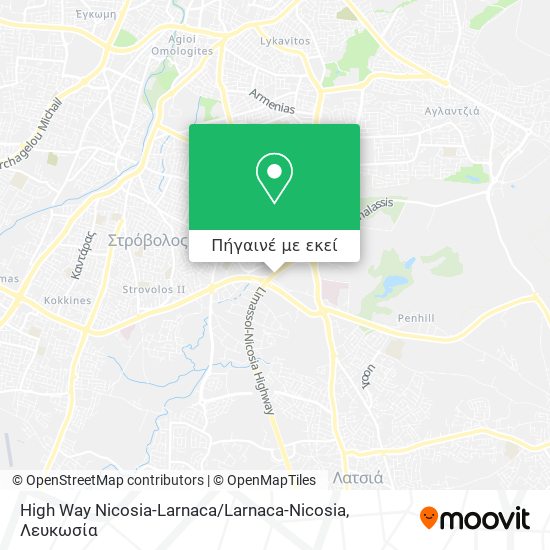 High Way Nicosia-Larnaca / Larnaca-Nicosia χάρτης