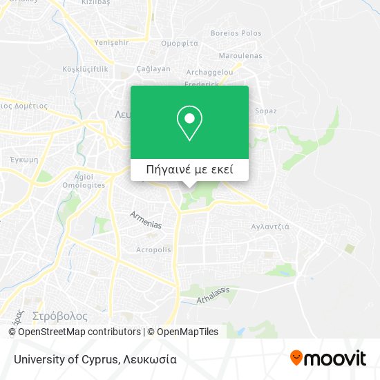 University of Cyprus χάρτης