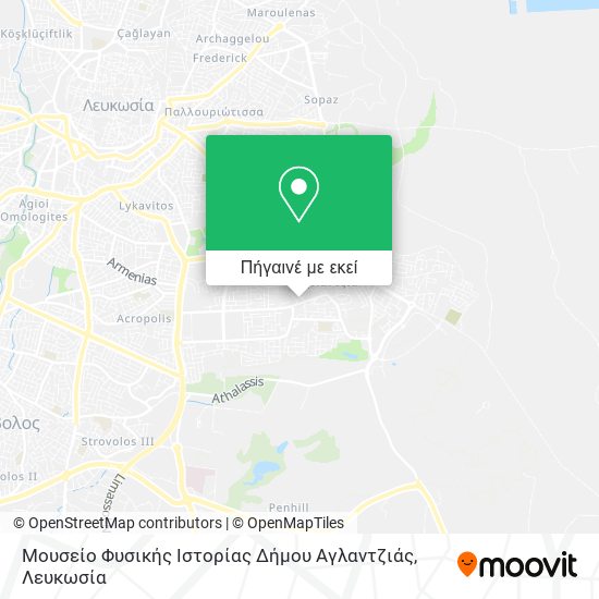 Μουσείο Φυσικής Ιστορίας Δήμου Αγλαντζιάς χάρτης