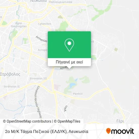 2ο Μ/Κ Τάγμα Πεζικού (ΕΛΔΥΚ) χάρτης