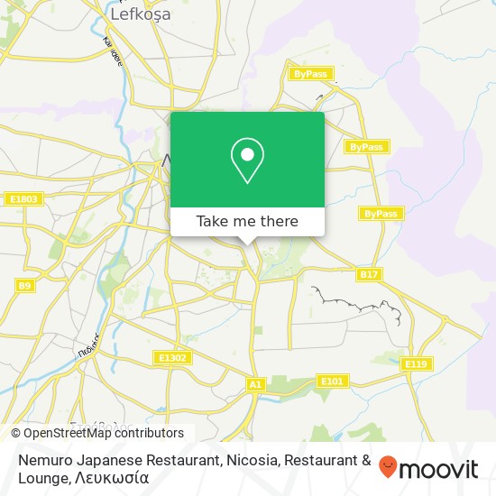 Nemuro Japanese Restaurant, Nicosia, Restaurant & Lounge, Οδός Αγαθωνος Αγιος Αντωνιος, Λευκωσια, 1071 χάρτης