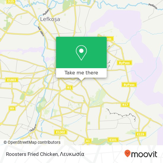 Roosters Fried Chicken, Λεωφόρος Καλλιπολεως Αγιος Αντωνιος, Λευκωσια, 1055 χάρτης