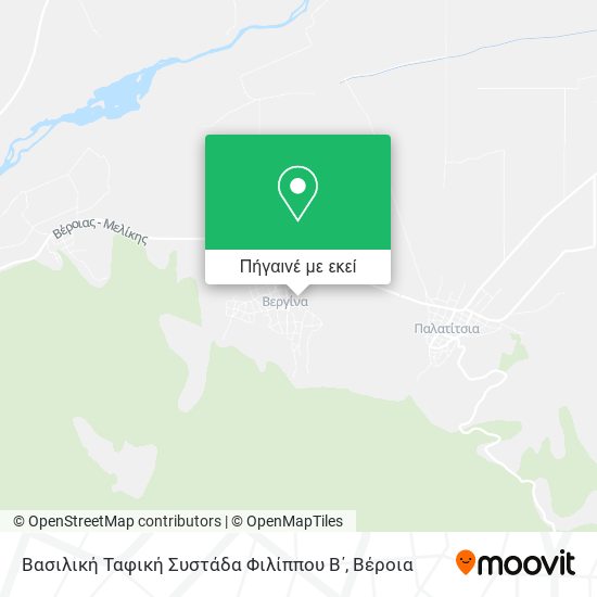 Βασιλική Ταφική Συστάδα Φιλίππου Β΄ χάρτης