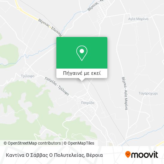 Καντίνα Ο Σάββας Ο Πολυτελείας χάρτης