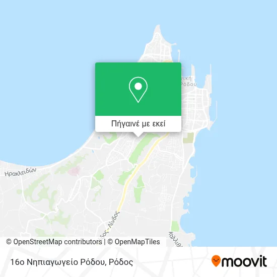 16ο Νηπιαγωγείο Ρόδου χάρτης