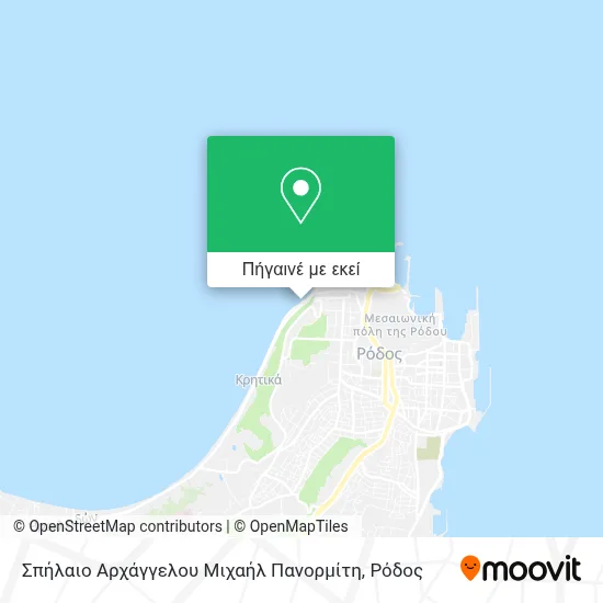 Σπήλαιο Αρχάγγελου Μιχαήλ Πανορμίτη χάρτης