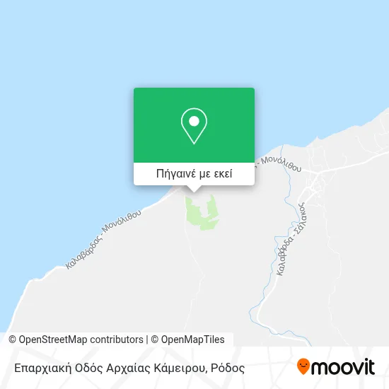 Επαρχιακή Οδός Αρχαίας Κάμειρου χάρτης