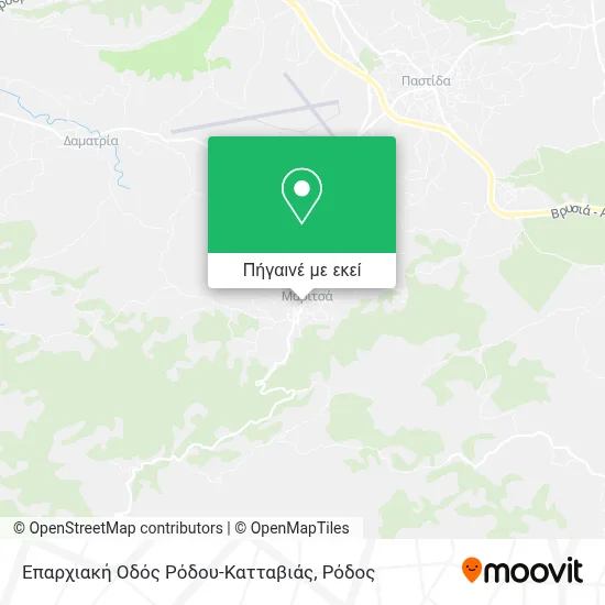Επαρχιακή Οδός Ρόδου-Κατταβιάς χάρτης