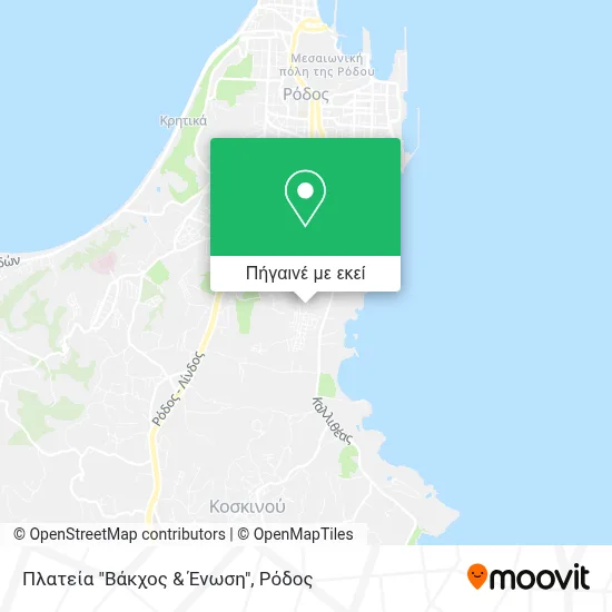 Πλατεία "Βάκχος & Ένωση" χάρτης