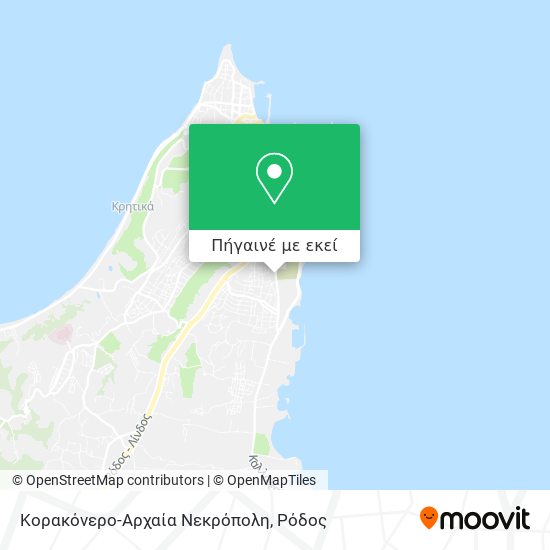 Κορακόνερο-Αρχαία Νεκρόπολη χάρτης