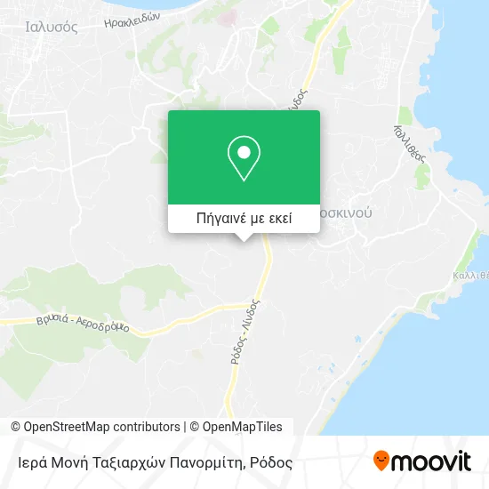 Ιερά Μονή Ταξιαρχών Πανορμίτη χάρτης