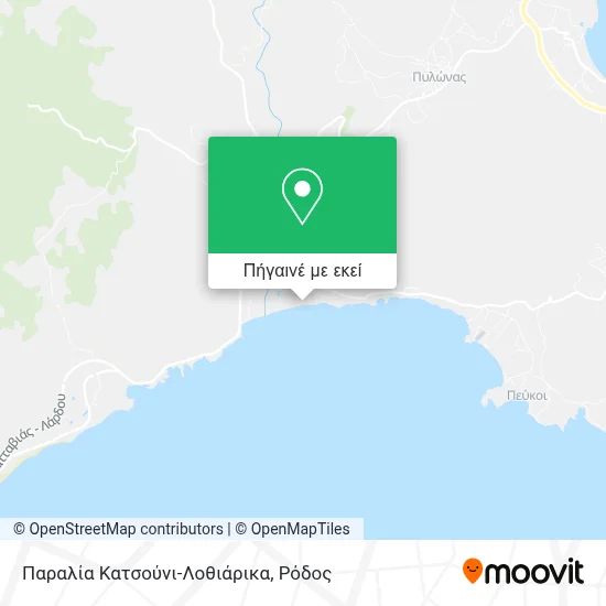 Παραλία Κατσούνι-Λοθιάρικα χάρτης