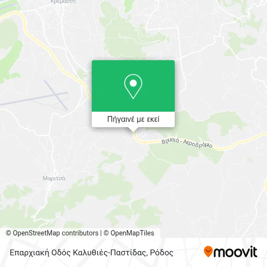 Επαρχιακή Οδός Καλυθιές-Παστίδας χάρτης