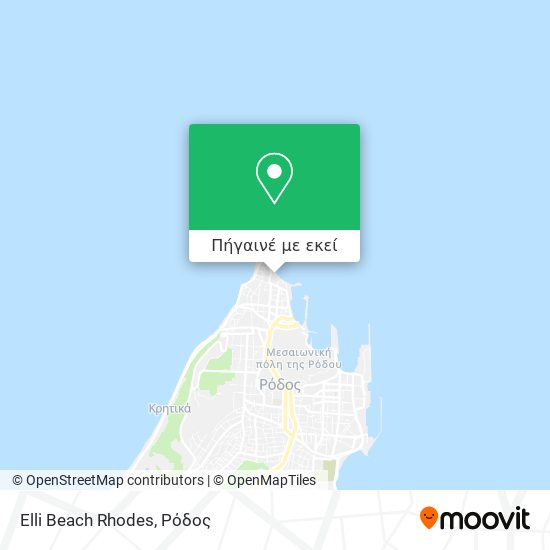 Elli Beach Rhodes χάρτης