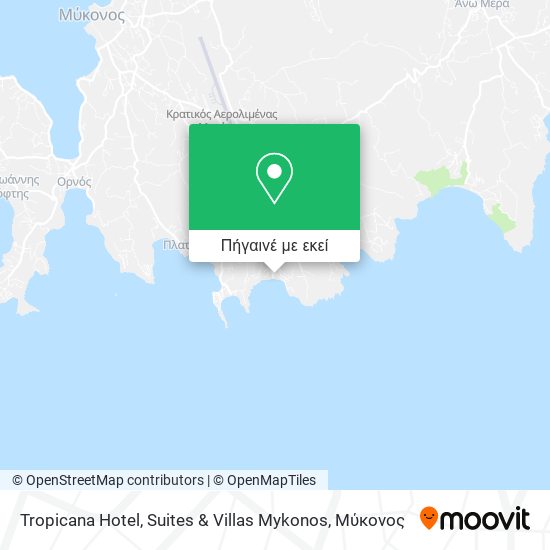 Tropicana Hotel, Suites & Villas Mykonos χάρτης