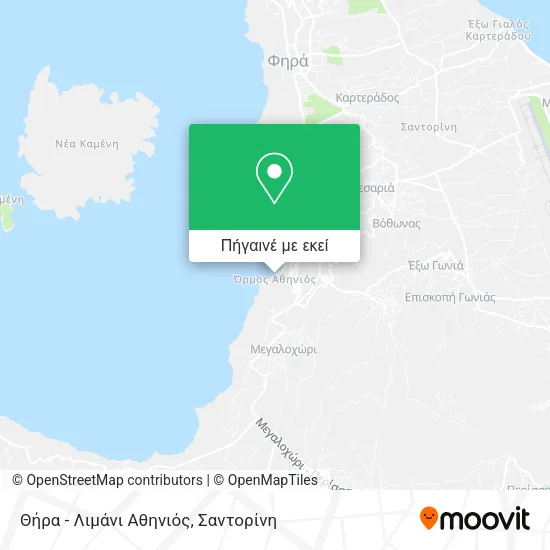 Θήρα - Λιμάνι Αθηνιός χάρτης