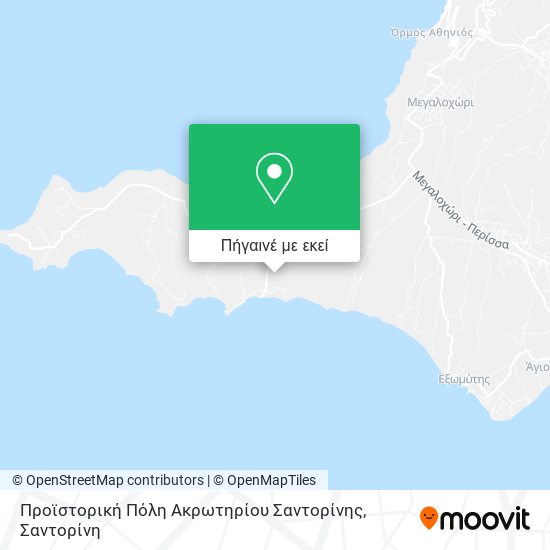 Προϊστορική Πόλη Ακρωτηρίου Σαντορίνης χάρτης