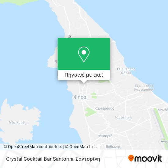 Crystal Cocktail Bar Santorini χάρτης