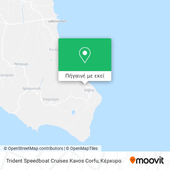 Trident Speedboat Cruises Kavos Corfu χάρτης