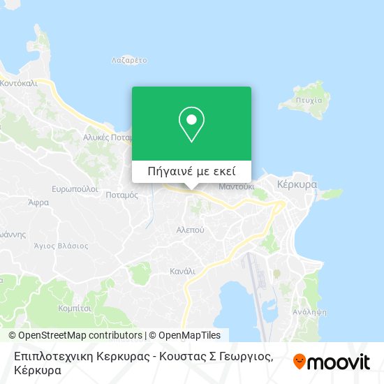 Επιπλοτεχνικη Κερκυρας - Κουστας Σ Γεωργιος χάρτης
