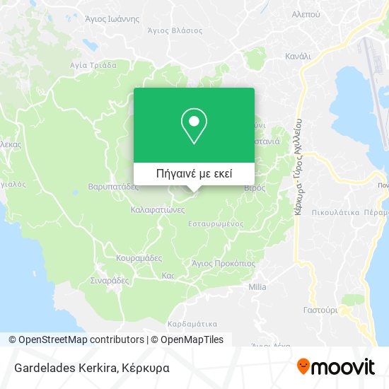 Gardelades Kerkira χάρτης