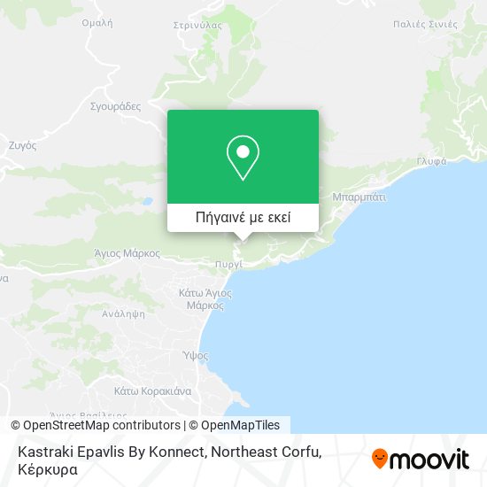 Kastraki Epavlis By Konnect, Northeast Corfu χάρτης