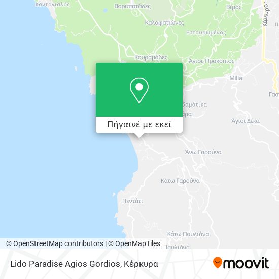 Lido Paradise Agios Gordios χάρτης