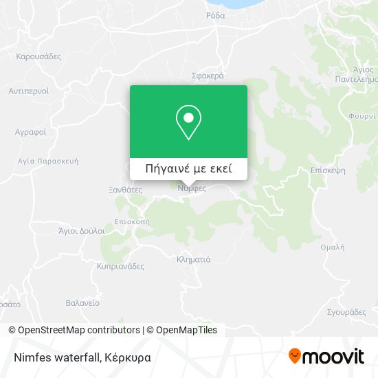 Nimfes waterfall χάρτης