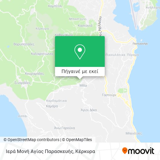 Ιερά Μονή Αγίας Παρασκευής χάρτης