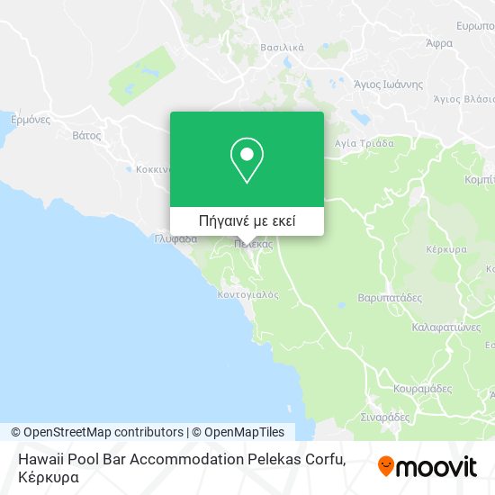 Hawaii Pool Bar Accommodation Pelekas Corfu χάρτης