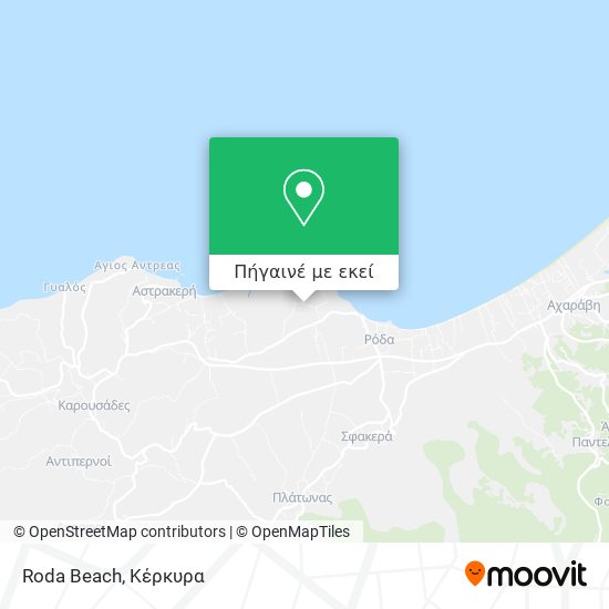 Roda Beach χάρτης