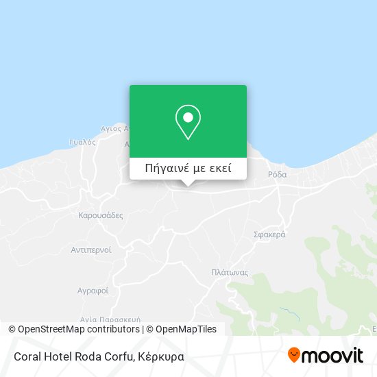 Coral Hotel Roda Corfu χάρτης