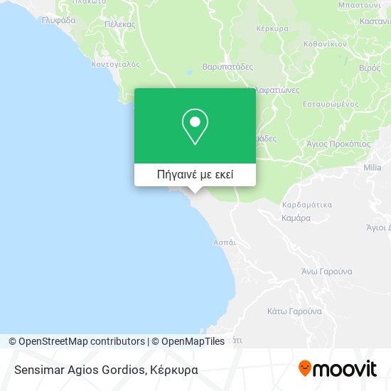 Sensimar Agios Gordios χάρτης