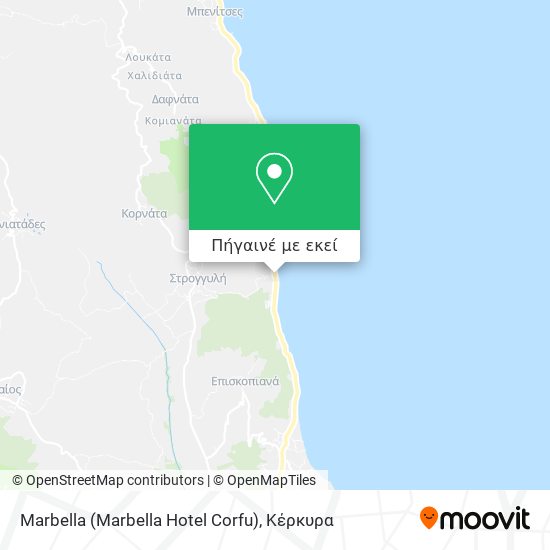 Marbella (Marbella Hotel Corfu) χάρτης