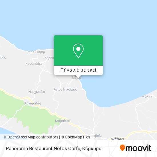 Panorama Restaurant Notos Corfu χάρτης