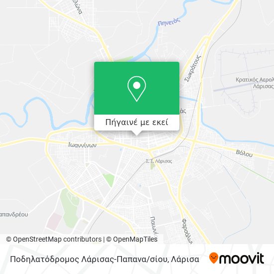 Ποδηλατόδρομος Λάρισας-Παπανα / σίου χάρτης