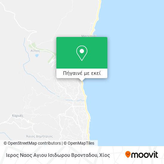 Ιερος Ναος Αγιου Ισιδωρου Βρονταδου χάρτης