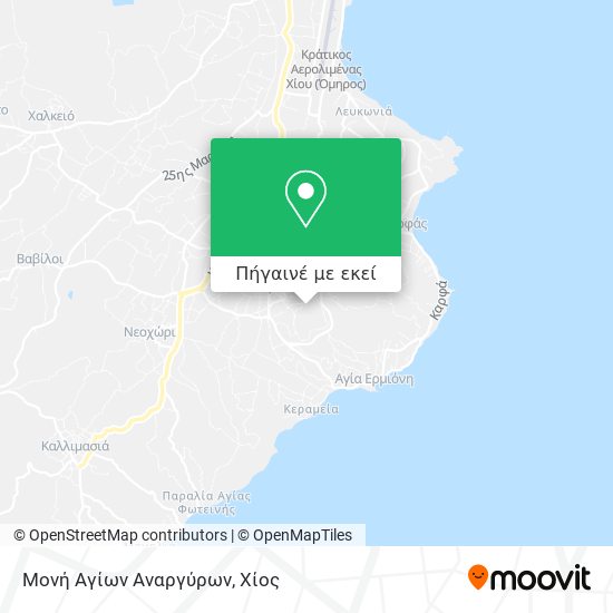 Μονή Αγίων Αναργύρων χάρτης